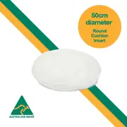 Aus Made ROUND 50cm Diameter Cushion Insert Polyester Premium Lofty Fibre