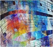 RHAIYAN Dish Drain Mat Pad Abstract Music Note and Space with Stars Kitchen Dish Drying Mat Tableware Dishwaser Specific