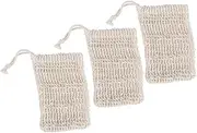 EPIGEIST 3Pcs Natural Soap Saver Bag Shower Net Pouch for Exfoliating Cleaning Convenient Drawstring Design for Daily Use Colors May Vary