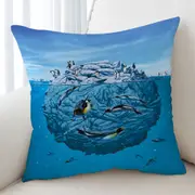 Animals Art Colony of Penguins Cushion Cover