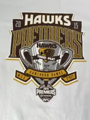 AFL Hawthorn Hawks Three Peat Premiers 2013 14 15 Mens Size M Shirt RARE NWT
