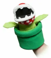 Super Mario Bros Piranha Plant Hand Puppet 12" Plush New w/ Tag Nintendo Uncute