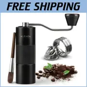 Stainless Steel Manual Coffee Grinder - Adjustable Burr for Home & Travel