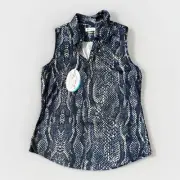 Greg Norman Women's Sleeveless Play Dry Golf Shirt, Medium, Navy , NWT