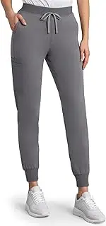 [Anwrtuk] Scrub Bottoms for Women, Hospital Uniform Trousers, Women's Jogger Scrub Pants with 6 Pockets with Waist, XXL, Dark Grey