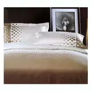 310TC Miranda Latte Cotton Embroidery Quilt Cover Set King