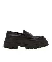 logo-plaque leather loafers 42.5,42,43.5,43 black