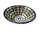 18" Round Kitchen Vanity Washbasin Sink Mop Abalone Shell Inlay for Washroom Dec