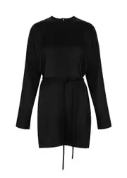 Nanushka Vanessa Satin Mini Dress - Black - L (UK14 / L) L (UK14 / L)