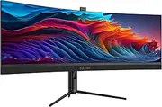 QSM 45" 5K 120Hz Curved 32:9 Ultrawide Monitor with Pop-Out Camera