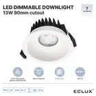 13W Led Downlight CCT Tri Colour Dimmable Warm/Daylight/Cool White 90mm IP44 SAA
