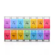 1PCS Weekly Pill Box Organizer 7 Day AMPM Organizer Case Medicine Removable Pill