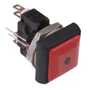 APEM Red LED red Button Square 16mm Momentary Push Button Switch DPDT 5A IP67