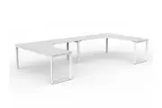 OL Anvil 2-User 90Degree Workspace White Top with White Frame