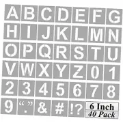 Alphabet Letter and Number Stencils - 40 Pack Large Letters and Numbers 6 Inch
