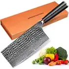 Damascus Steel Chinese Kitchen Knife Meat Knife with Box Chopping Knife Cleaver
