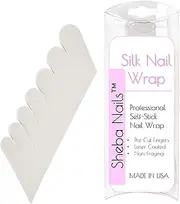 SHEBA NAILS Silk Nail Wrap Self-Adhesive Pre Cut Fingers - White, 70 Finger Tabs