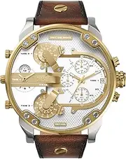[Diesel] Men's Brown Leather Mr. Daddy 2.0 Analogue Watch, 57mm