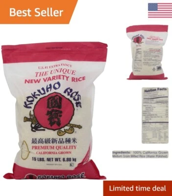 Organic Medium Grain Rose Rice - 5-Pound Bag - Gluten-Free - California Grown