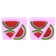 2PK Bomb Cosmetic Watermelon Sugar Scent Bath Soap Slice Bar Skin Body Fragrance