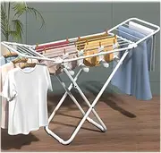 Pre-Assembled Clothes Drying Rack, XICEN Retractable Clothes Rack, Space-Saving Laundry Rack, Expandable Laundry Drying Rack, Towel Rack for Indoor and Outdoor Use (White-Large)