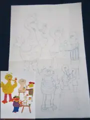 Tri Chem Sesame Street Muppet Ernie Bert Big Bird 7526 Picture Paint Pellon Felt