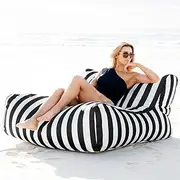 Floating Bean Bag for Pool - Outdoor Waterproof Bean Bag Chairs for Adults - Reusable Bean Bag for Swimming Without Filler Garden Beach Camp Beanbag Sofa Bed Puff Lounge(Black)