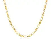 9ct Gold 45cm Diamond-cut Figaro 3+1 Chain