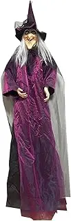 Halloween Witch Decorations - Witch Prop with Eerie Sounds - Creepy Halloween Witch Figure | Creepy Sound Activated Witch Decorations, Halloween Haunted House Props Scary Sound Effect Glowing Eyes