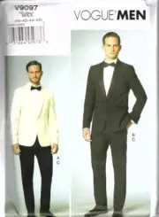 Vogue V9097 Mens 40 - 46 Tuxedo Jacket and Pants Uncut Sewing Pattern