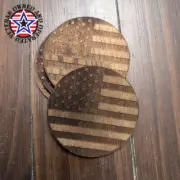 Flag wood coasters for drinks, Stained