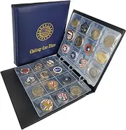 Challenge Coin Album 2.4''x2.4'' Pockets Holds 120 Large Military Coin Medals Display and Storage