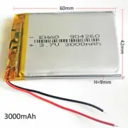 3.7V 3000mAh Lipo Rechargeable Battery For GPS Mobile Phone PAD Laptop 904260