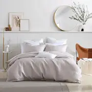 Platinum Collection Varsity Linen Duvet Doona Quilt Cover Set – Queen Bed