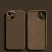 Square Liquid Silicone Phone Case for iPhone 11 12 13 14 Pro Max Mini XS Max X XR 7 8 Plus Full Lens Protection Cover,Brown Color,for iPhone 11 Pro