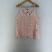 COTTON ON Womens Size S Peach & Print Sleeveless Cami Top