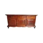 Antique Style Solid Mahogany Wood Queen Ann Style 3 Door Buffet