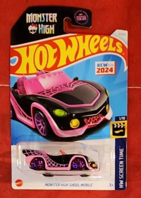 Mattel Hot Wheels Monster High Ghoul Mobile 2024 3/250 HW Screen Time 1/10 Black