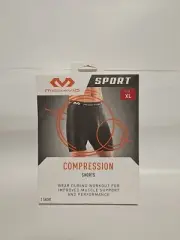 NEW McDavid Multi-Sport Compression Short Model 8100 - 3 White/1 Black - XL