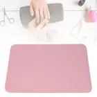 Pink Nail Art Table Mat PU Leather Washable Litchi Pattern Nail Pad Manicure