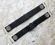 Anchor Engraved Black Band for 22mm Lugs Traditional Luxury Smart Watches B-AN1