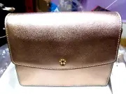 Lovely TORY BURCH EMERSON Envelope Light Rose Gold Chain Bag