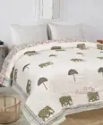 Indian Bedding Quilt Hand Stitch Elephant Block Print Cotton Jaipuri Razai Quilt