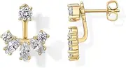 [PAVOI] 18K Gold Plated Sterling Silver Posts Cubic Zirconia Ear Jacket Statement Earrings for Women | Front & Back Stud Earring Jackets
