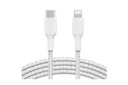 Belkin BoostCharge Braided USB-C to Lightning Cable - 1m - White