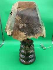 Exotic Buckeye Burl Lamp & Shade by world known artist MASTER PIECE