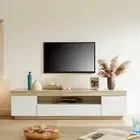 Aiden Coastal White Wooden TV Cabinet Entertainment Unit 180cm