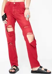 [One Teaspoon] Red Envy Awesome Baggies High Waist Jeans