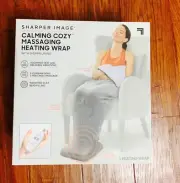 Sharper Image Calming Cozy Massaging Heating Wrap - Gray with Sherpa Lining NEW