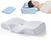 Cervical Pillow, Side Sleeper Pillow Memory Foam Neck Pillow for Neck and Shoulder Pain, Contour Orthopedic Memory Foam Neck Support Pillow for Side Back Sleeper